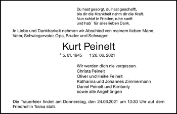 Traueranzeige von Kurt Peinelt von vrm-trauer