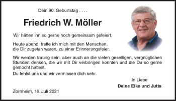 Traueranzeige von Friedrich W. Möller von vrm-trauer