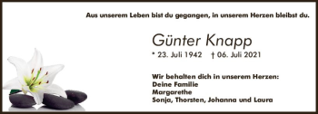 Traueranzeige von Günter Knapp von vrm-trauer