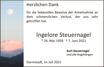 Traueranzeige von Ingelore Steuernagel von vrm-trauer