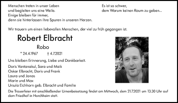 Traueranzeige von Robert Elbracht von vrm-trauer