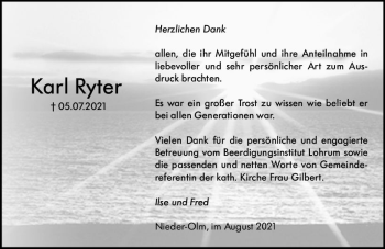 Traueranzeige von Karl Ryter von vrm-trauer