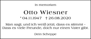 Traueranzeige von Otto Wiesner von vrm-trauer