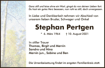 Traueranzeige von Stephan Pertgen von vrm-trauer