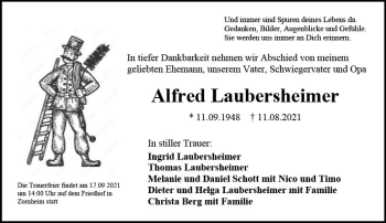 Traueranzeige von Alfred Laubersheimer von vrm-trauer