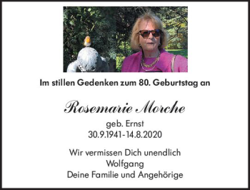 Traueranzeige von Rosemarie Morche von vrm-trauer