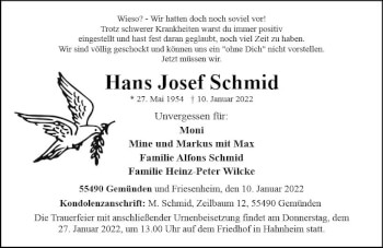 Traueranzeige von Hans Josef Schmid von vrm-trauer AZ Mainz