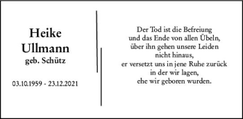 Traueranzeige von Heike Ullmann von vrm-trauer AZ Mainz