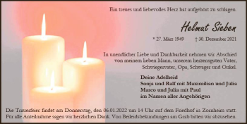 Traueranzeige von Helmut Sieben von vrm-trauer AZ Mainz