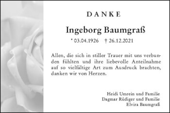 Traueranzeige von Ingeborg Baumgraß von vrm-trauer Groß-Gerauer Echo