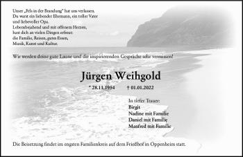 Traueranzeige von Jürgen Weihgold von vrm-trauer AZ Mainz