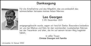 Traueranzeige von Leo Georgen von vrm-trauer AZ Mainz