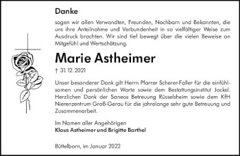 Traueranzeige von Marie Astheimer von vrm-trauer Groß-Gerauer Echo