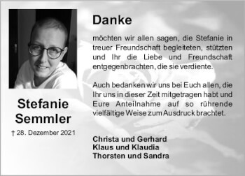 Traueranzeige von Stefanie Semmler von vrm-trauer Bürstädter/Lamperth. Ztg/Starkenburger