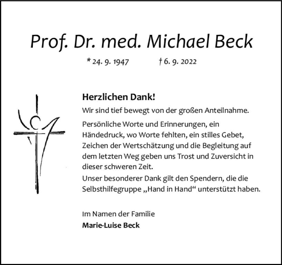Traueranzeige von Michael Beck von vrm-trauer AZ Mainz