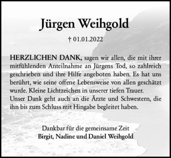 Traueranzeige von Jürgen Weihgold von vrm-trauer AZ Mainz