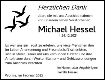 Traueranzeige von Michael Hessel von vrm-trauer Wormser Zeitung