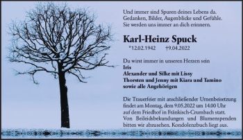 Traueranzeige von Karl-Heinz Spuck von vrm-trauer Darmstädter Echo