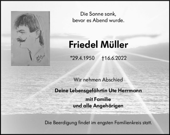 Traueranzeige von Friedel Müller von vrm-trauer Allg. Zeitung Bad Kreuznach