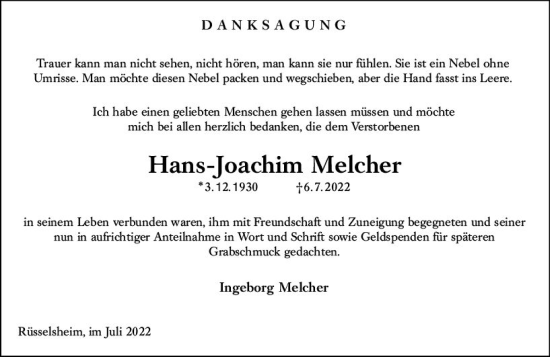 Traueranzeige von Hans-Joachim Macher von vrm-trauer Rüsselsheimer Echo / MainSpitze