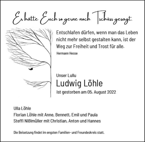 Traueranzeige von Ludwig Löhle von vrm-trauer Odenwälder Echo