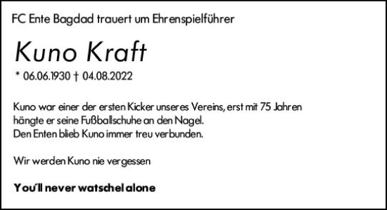 Traueranzeige von Kuno Kraft von vrm-trauer AZ Mainz