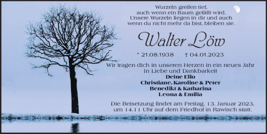 Traueranzeige von Walter Löw von vrm-trauer Odenwälder Echo