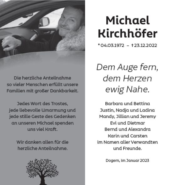 Traueranzeige von Michael Kirchhöfer von Allgemeine Zeitung Alzey