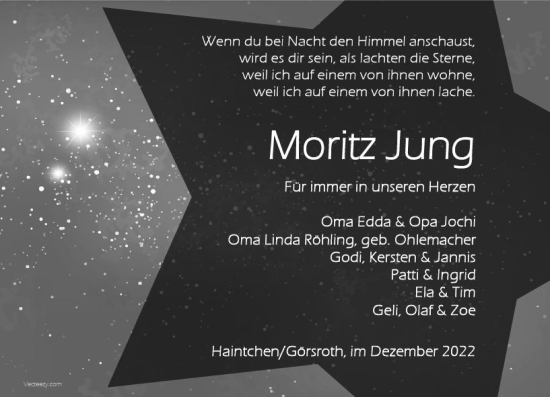 Traueranzeige von Moritz Jung von Camberger Anzeiger