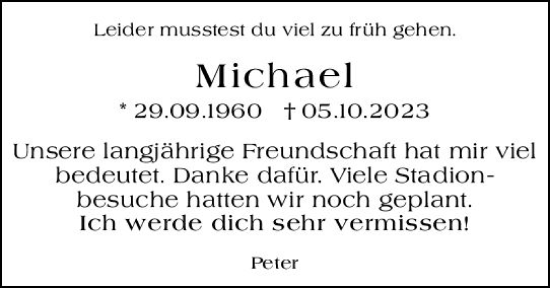 Traueranzeige von Michael  von Weilburger Tageblatt