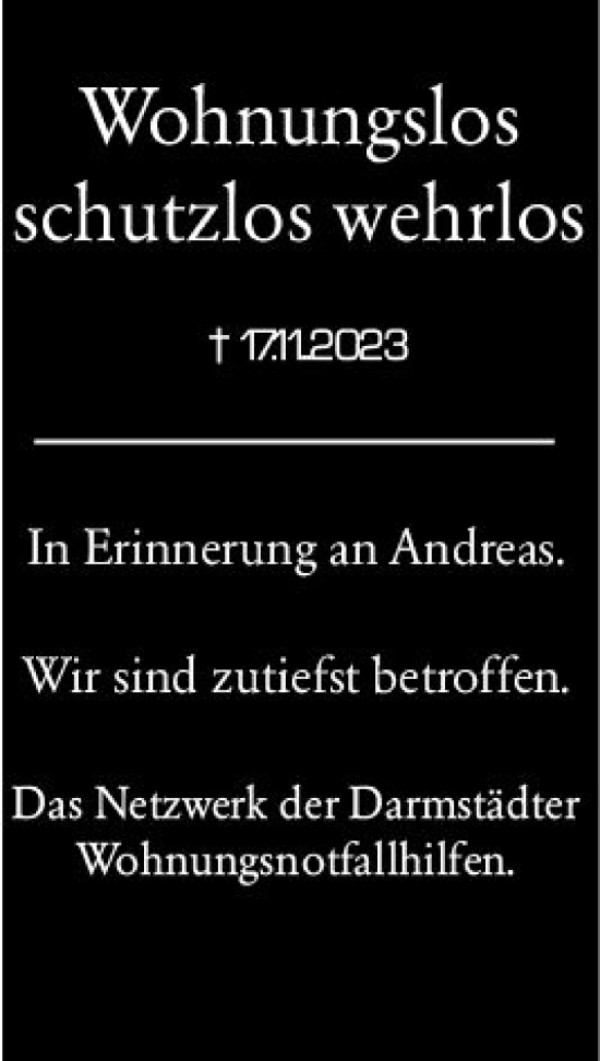 Traueranzeige von Andreas  von Darmstädter Echo