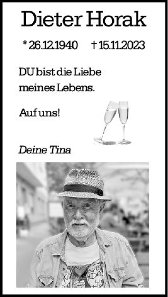 Traueranzeige von Dieter Horak von Allgemeine Zeitung Mainz