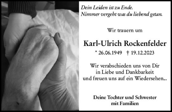 Traueranzeige von Karl-Ulrich Rockenfelder von Wiesbadener Kurier
