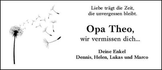 Traueranzeige von Theo Wesp von Groß-Gerauer Echo