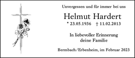 Traueranzeige von Helmut Hardert von WK Rheingau
