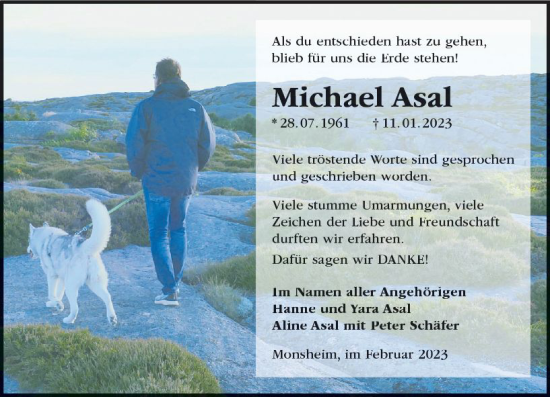 Traueranzeige von Michael Asal von Wormser Zeitung