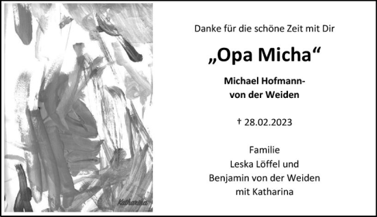 Traueranzeige von Micha  von Allgemeine Zeitung Alzey