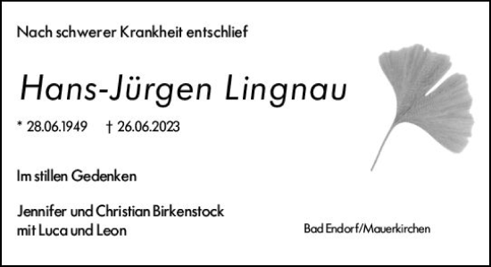 Traueranzeige von Hans-Jürgen Lingnau von Wiesbadener Kurier