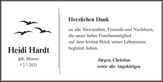 Traueranzeige von Heidi Hardt von Rüsselsheimer Echo