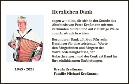 Traueranzeige von Peter Kreßmann von Allgemeine Zeitung Bingen/Ingelheim