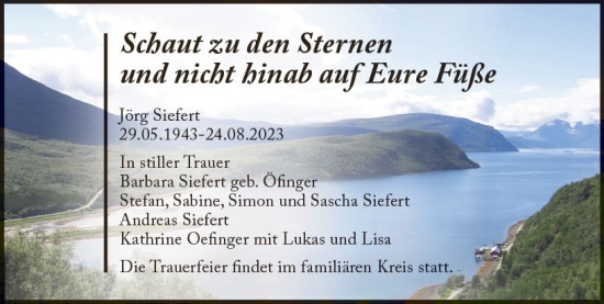 Traueranzeige von Jörg Siefert von Idsteiner Land/Untertaunus