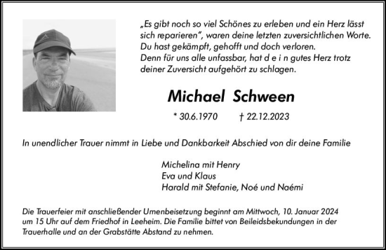 Traueranzeige von Michael Schween von Groß-Gerauer Echo