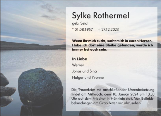 Traueranzeige von Sylke Rothermel von Darmstädter Echo