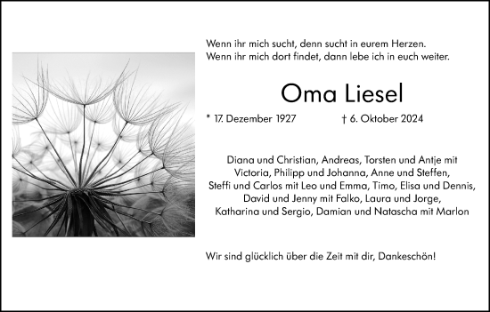 Traueranzeige von Elisabeth Werner von Hinterländer Anzeiger