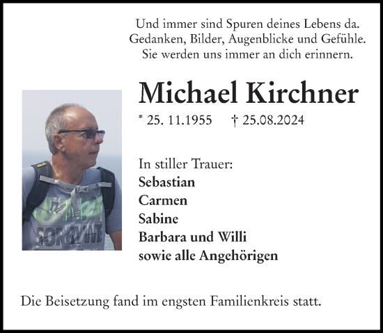 Traueranzeige von Michael Kirchner von Dill Block