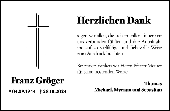 Traueranzeige von Franz Gröger von Starkenburger Echo