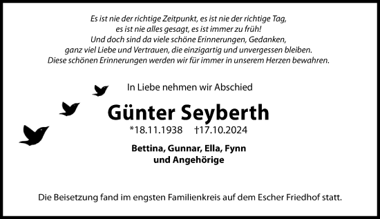 Traueranzeige von Günter Seyberth von Idsteiner Land/Untertaunus