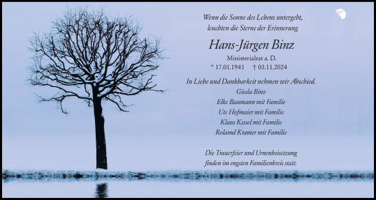 Traueranzeige von Hans-Jürgen Binz von Wiesbadener Kurier