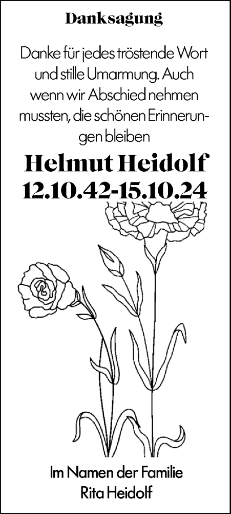 Traueranzeige von Helmut Heidolf von Rüsselsheimer Echo
