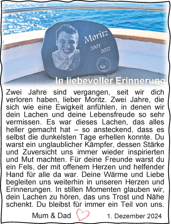 Traueranzeige von Moritz Jung von Camberger Anzeiger